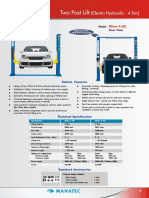 Two Post Lift: (Electro Hydraulic - 4 Ton)