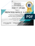 Conduct Award: Princess May E. Lanot