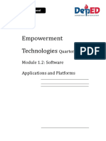 Empowerment Technologies: Quarter 1 Module 1.2: Software Applications and Platforms