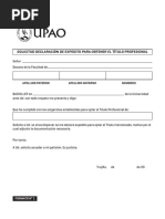 Solicitud de Declaración de Expedito para Obtener El Título Profesional