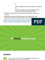 Teacher Notes: Simple, Compound and Complex Sentence Worksheet Pack Simple, Compound and Complex Flash Cards Game