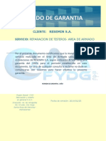 Certificado de Garantía Cym