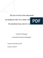 The Lack of Tools in The Educational Development of The 21st Century Will Complicate The Transition From School To Work Life