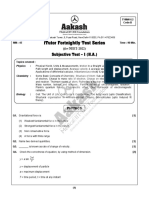 Aakaash Fortnightly Practice Test Class 11 Medical