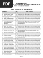 Ardhi University List of Applicants Selected For 2020/2021 Academic Year - With Single Admission