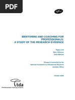 Mentoring and Coaching For Professionals: A Study of The Research Evidence