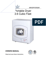 Portable Dryer 2.6 Cubic Feet: Owners Manual