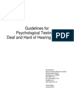 Guidelines For Psychological Testing of Deaf and Hard of Hearing Students