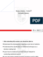 Business Statistics - Session Descriptive Statistics