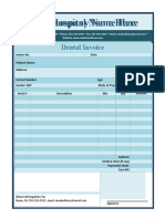 Dental Doctor Checkup Receipt Template