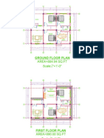 Ground Floor Plan: AREA 884.94 SQ - FT Scale: " 1'-0"