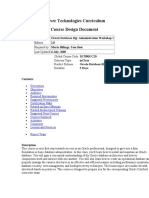 Server Technologies Curriculum Course Design Document: Oracle Database 10g: Administration Workshop I 1.0