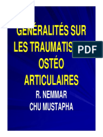 GÉNÉRALITÉS SUR LES TRAUMATISMES OSTÉO ARTICULAIRES-1 (Mode de Compatibilité)