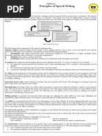 Principles of Speech Writing: "Prefinals" Topic