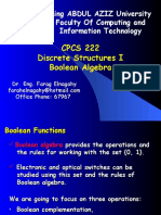 CPCS 222 Discrete Structures I Boolean Algebra