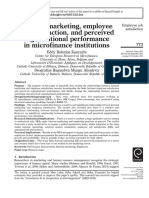 Internal Marketing, Employee Job Satisfaction, and Perceived Organizational Performance in Microfinance Institutions