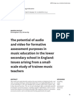 The Potential of Audio and Video For Formative Assessment of Music Education