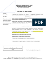 Solicitud Partida de Bautismo