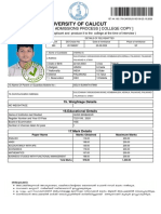 University of Calicut: Centralized Admissions Process (College Copy)