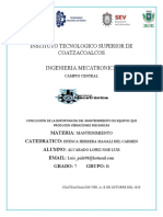 Conclusión de La Importancia Del Mantenimiento de Equipos Que Producen Vibraciones Mecanicas