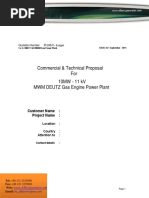 Commercial & Technical Proposal For 10MW - 11 KV MWM DEUTZ Gas Engine Power Plant