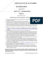 Institute and Faculty of Actuaries Examination: Subject CA3 - Communications Paper 2