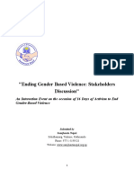 "Ending Gender Based Violence: Stakeholders Discussion": Concept Note