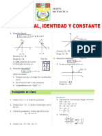 Función Lineal Identidad y Constante para Tercer Grado de Secundaria