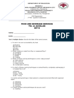 Food and Beverage Services TVL 11 Achilles Set B: Test I.Multiple Choice. Encircle The Letter of The Correct Answer