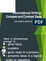 Informational Writing: Compare and Contrast Essay: Goldameir Sison-Pablo, M.Ed. Professor