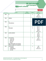 B1 Cell Structure and Transport Exam-Style Mark Scheme: Answers Extra Information Mark AO/ Spec. Ref