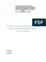 Resumen: Conceptos Básicos: Nación. Patria. Estado. Elementos Del Estado. Poder e Interés Nacional.