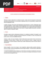 Política Corporativa de Prevención Del Hostigamiento Sexual