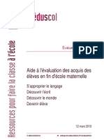 Aide Evaluation GS Maternelle