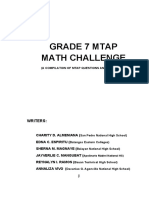 Grade 7 Mtap Math Challenge: Writers