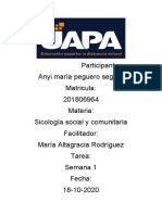 Sipcologia Social y Comunitaria Tarea 1