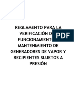 Reglamento Inspeccion de Generadores de Vapor PDF