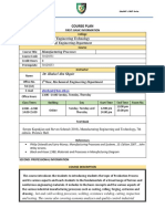 Course Plan: Faculty of Engineering Technology Mechanical Engineering Department