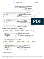 Quarter 3 - LESSON 8B A. Grammar & Vocabulary I. Complete The Dialogues With The Correct Form of The Verbs in Brackets