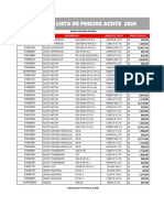 Lista de Precios Aceite 2020