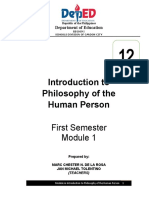 Introduction To Philosophy of The Human Person: First Semester