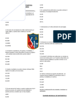 Examen Mensual de Matemática