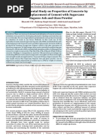 An Experimental Study On Properties of Concrete by Partial Replacement of Cement With Sugarcane Bagasse Ash and Glass Powder