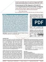 A Multi Sectoral Assessment of The Impacts of Covid 19 Pandemic Outbreak On Organisational Functionality in Nigeria