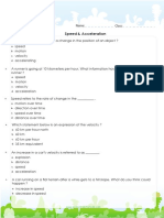 Speed and Acceleration PDF