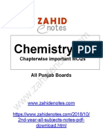 2nd Year Chemistry Mcqs Notes Chapterwise