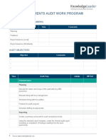 Investments Audit Work Program