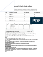 How To Add, Subtract, Multiply, Divide in Excel