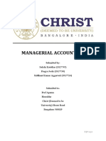 Managerial Accounting: Submitted By-Sakshi Katolkar (1927745) Pragya Joshi (1927730) Siddhant Kumar Aggarwal (1927724)