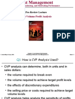 Pre-Review Lecture: Cost-Volume-Profit Analysis